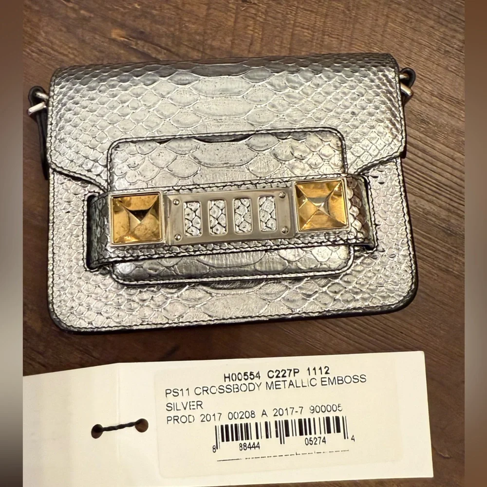 Proenza Schouler PS11 Metallic Silver Crossbody Bag in sz TINY - Picture 8 of 10